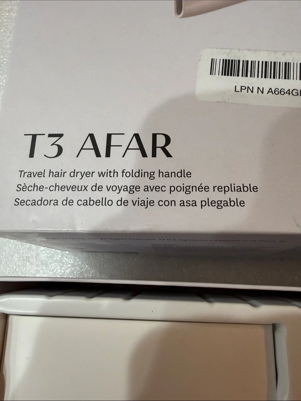 T3 Afar Travel Hair Dryer with Diffuser Attachment New
